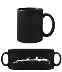 'Porsche 911 Targa (992)' Silhouette - Schwarze Tasse - Schwarz - Vorne