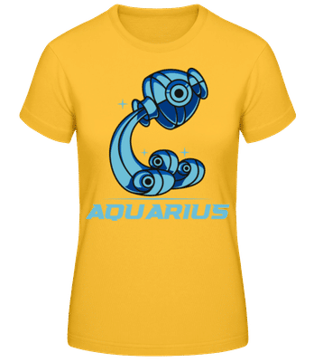 Mecha Robotic Zodiac Sign Aquarius - Women's Basic T-Shirt - Golden yellow - Front
