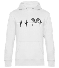 Heartbeat Tennis - Unisex premium mikina - Biela - Predné