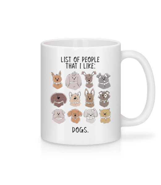 Aperçu: List Of People That I Like - Mug en céramique blanc - Blanc - Devant