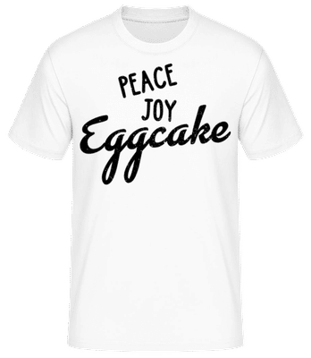 Peace Joy Eggcake - Männer Basic T-Shirt - Weiß - Vorne