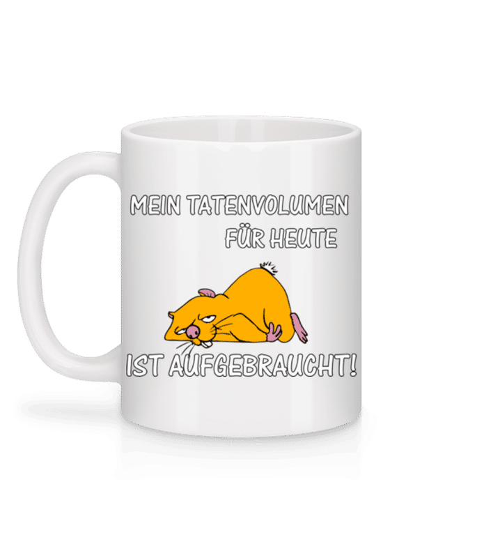 Vorschau: Tatenvolumen Aufgebraucht - Tasse - Weiß - Hinten