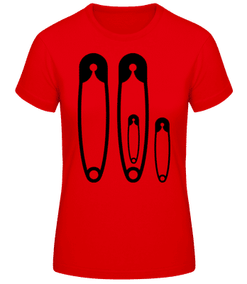 Family Safety Pins - Women's Basic T-Shirt - Red - Front