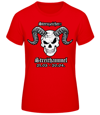 Metal Sternzeichen Strithammel - Frauen Basic T-Shirt - Rot - Vorne