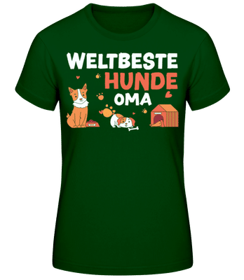 Weltbeste Hunde Oma - Frauen Basic T-Shirt - Flaschengrün - Vorne