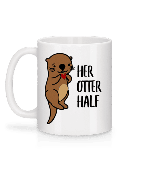 Aperçu: Her Otter Half - Mug en céramique blanc - Blanc - Derrière