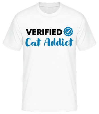 Verified Cat Addict - Männer Basic T-Shirt - Weiß - Vorne