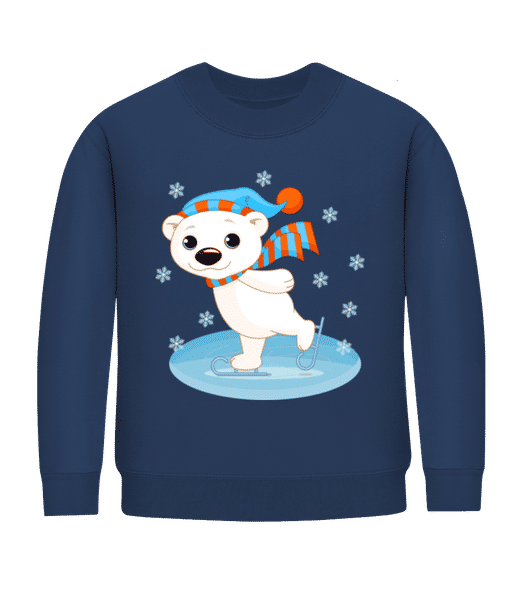 Aperçu: Ours Sur La Glace - Sweatshirt Enfant - Bleu marine - Devant