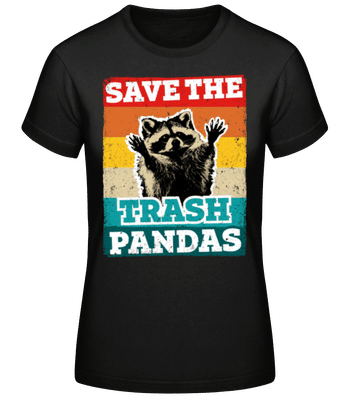 Save The Trash Pandas - Dámske basic tričko - Čierna - Predné