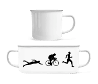 Triathlon - Taza de metal esmaltada - Blanco - delante