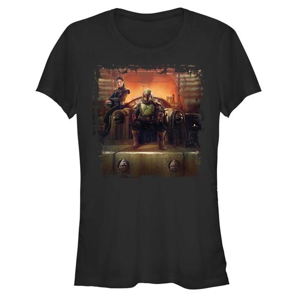 Aperçu: Star Wars - Book of Boba Fett - Skupina Boba Painterly Throne - Femme T-shirt - Noir - Devant