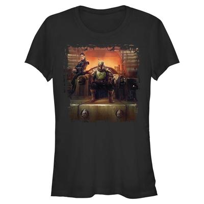 Star Wars - Book of Boba Fett - Skupina Boba Painterly Throne - Frauen T-Shirt - Schwarz - Vorne