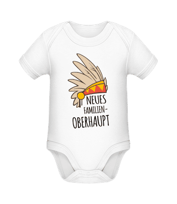 Neues Familien-Oberhaupt - Baby Bio Strampler - Weiß - Vorne