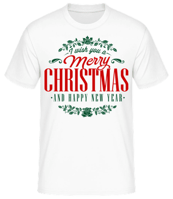 Merry Christmas Label - Männer Basic T-Shirt - Weiß - Vorne