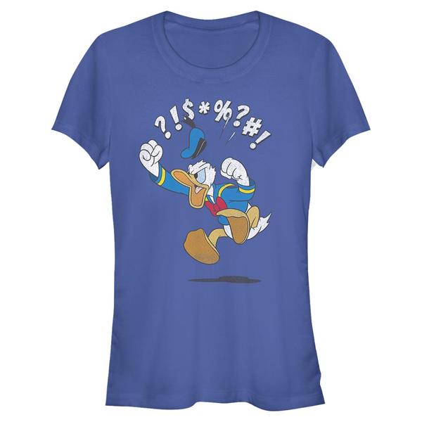 Aperçu: Disney Classics - Mickey Mouse - Donald Duck Jump - Femme T-shirt - Bleu royal - Devant