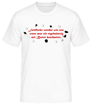 Fettflecke Werden Wie Neu - Männer Basic T-Shirt - Weiß - Vorne