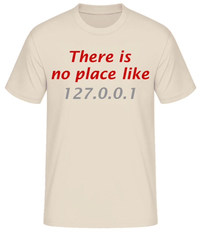 Náhled: Doma je doma - Pánské basic tričko - Krémová - Napřed