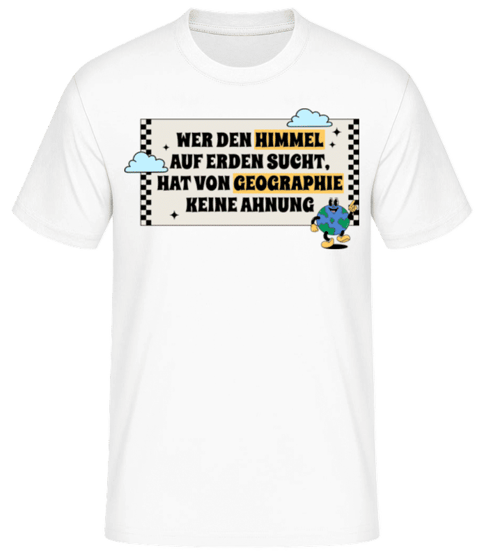 Vorschau: Im Geographieunterricht Geschlafen - Männer Basic T-Shirt - Weiß - Vorne