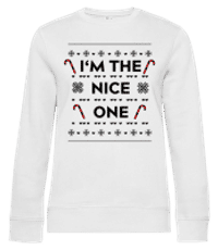 I'm The Nice One - Sweat-shirt standard pour femme - Blanc - Devant