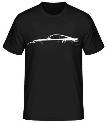 'Porsche 911 Turbo S (992)' Silhouette - Männer Basic T-Shirt - Schwarz - Vorne