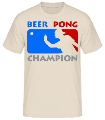 Beer Pong Champion - Männer Basic T-Shirt - Creme - Vorne
