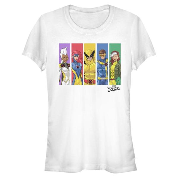 Aperçu: Marvel - Photo de groupe Rainbow - Femme T-shirt - Blanc - Devant