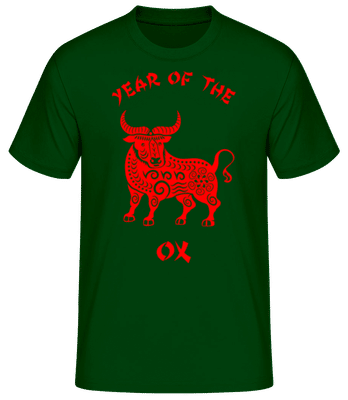 Chinese Zodiac Year Of The Ox - Pánske basic tričko - Bottle green - Predné