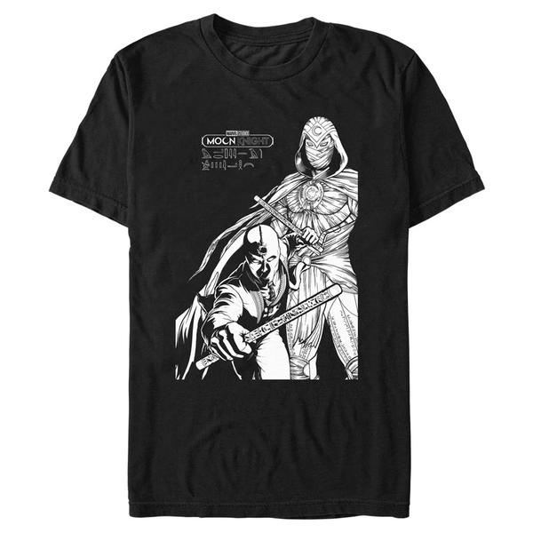 Aperçu: Marvel - Moon Knight - Moon Knight Mk Line Art Duo - Homme T-shirt - Noir - Devant