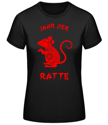 Chinesisches Zeichen Jahr Der Ratte - Frauen Basic T-Shirt - Schwarz - Vorne
