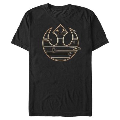 Star Wars - Les Derniers Jedi - Logo Gold Rebel - Homme T-shirt - Noir - Devant