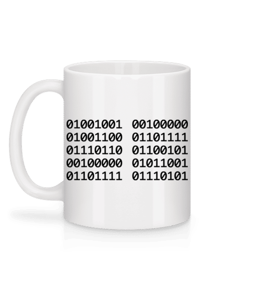 Vorschau: I Love You Code - Tasse - Weiß - Hinten