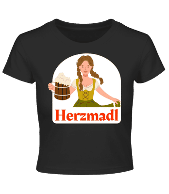 Herzmadl - Crop T-Shirt - Schwarz - Vorne