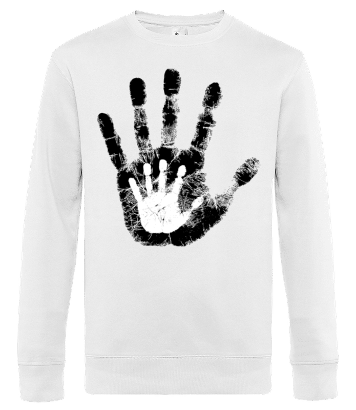 Vorschau: Hand Eltern Kind - Männer Standard Pullover - Weiß - Vorne