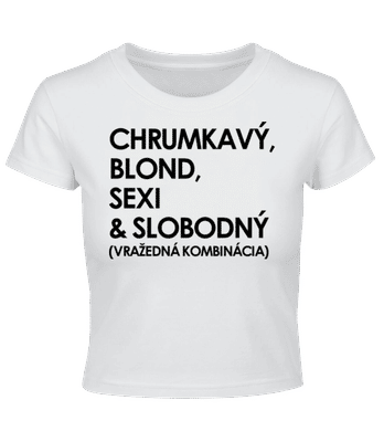 Chrumkavý Blond Sexi A Slobodný - Crop top - Biela - Predné