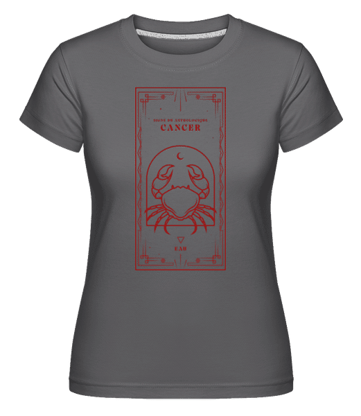 Aperçu: Art Déco Signe Astrologique Cancer -  T-shirt Shirtinator femme - Anthracite - Devant