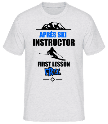 Apre`s Ski Instructor Mountain - Männer Basic T-Shirt - Grau meliert - Vorne
