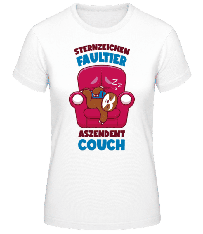 Vorschau: Sternzeichen Faultier - Frauen Basic T-Shirt - Weiß - Vorne