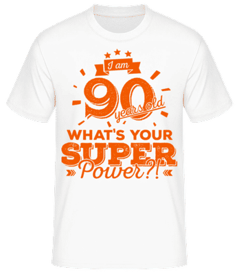 Superpower 90 Years Old - T-shirt standard Homme - Blanc - Devant