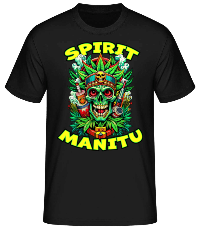 Preview: Cannabis Spirit Manitu - Men's Basic T-Shirt - Black - Front