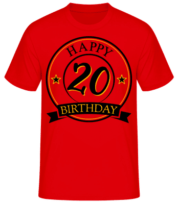 Happy Birthday 20 - Men's Basic T-Shirt - Red - Front