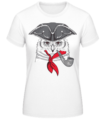 Matrosen Eule - Frauen Basic T-Shirt - Weiß - Vorne