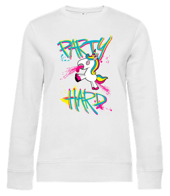 Party Hard Unicorn - Dámska štandardná mikina - Biela - Predné
