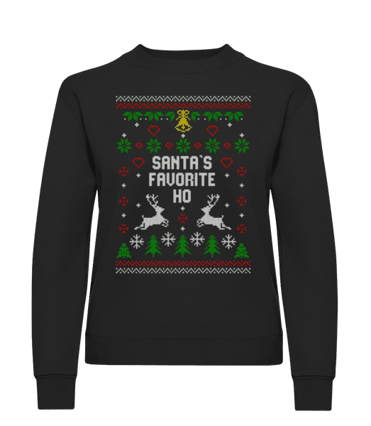 Aperçu: Santa's Favorite Ho - Sweatshirt Femme - Noir - Devant