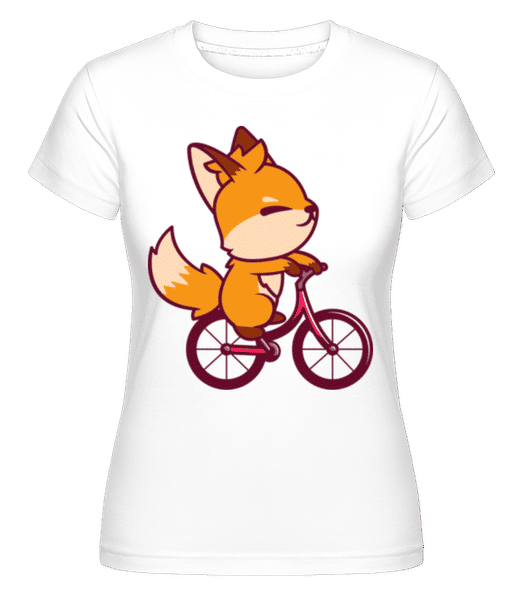 Aperçu: Renard À Vélo -  T-shirt Shirtinator femme - Blanc - Devant