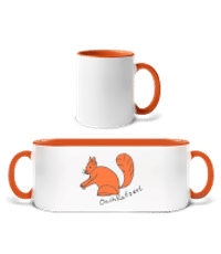 Oachkatzerl - Tasse zweifarbig - Weiß / Orange - Vorne