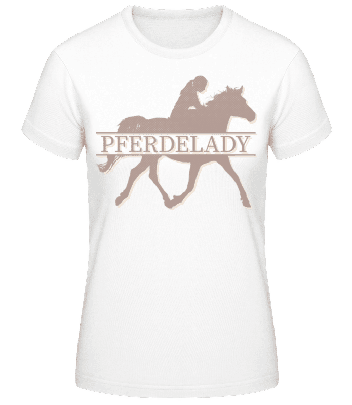 Vorschau: Pferdelady - Frauen Basic T-Shirt - Weiß - Vorne