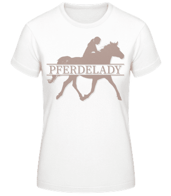 Pferdelady - Frauen Basic T-Shirt - Weiß - Vorne