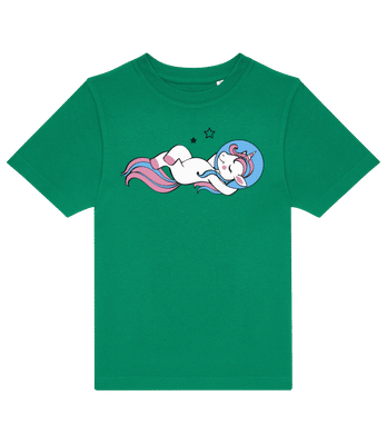 Astronaut Einhorn - Kinder T-Shirt B&C - Irischgrün - Vorne