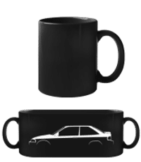 'Ford Escort GT (1993)' Silhouette - Černý hrnek - Černá - Napřed