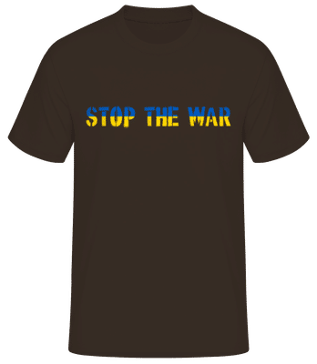 Stop The War Ukraine Flag - Pánské basic tričko - Hnědá - Napřed